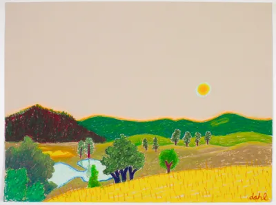 Hayfield at Dusk